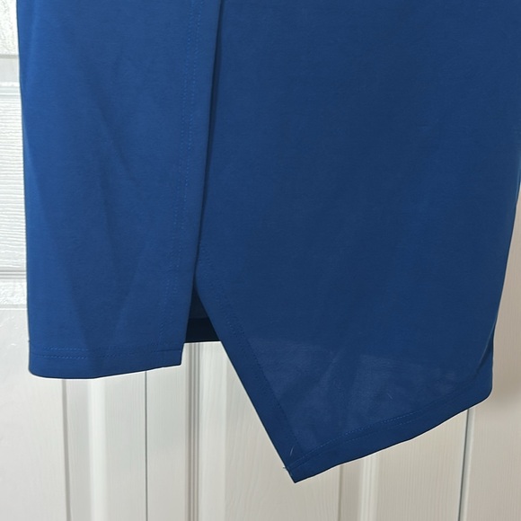 JJs House Pleated One Shoulder Sheath/Column Asymmetrical Cocktail Dress Blue - Picture 7 of 16